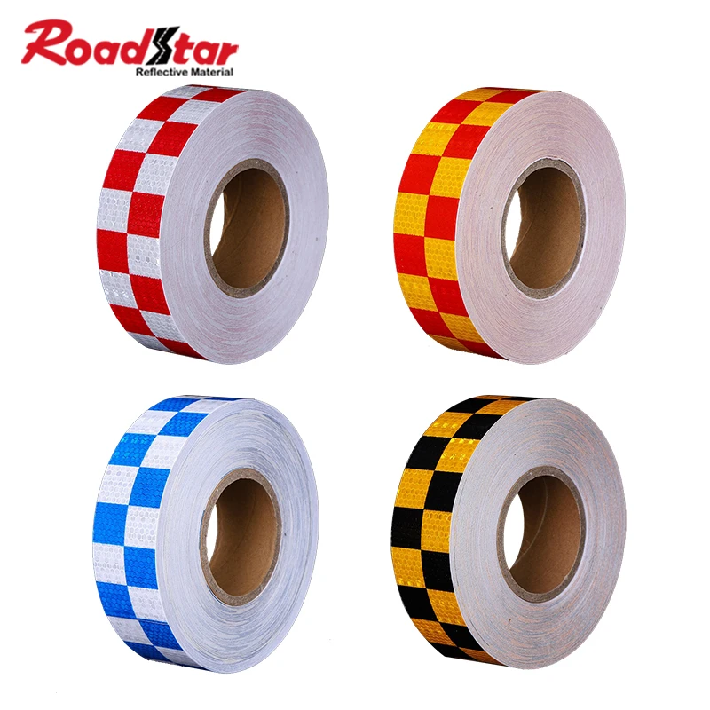 

Roadstar Reflective Car Stickers 5cmx30m Checkered Adhesive Warning Tape for Car Safety Reflector Warning Tape RS-6490P