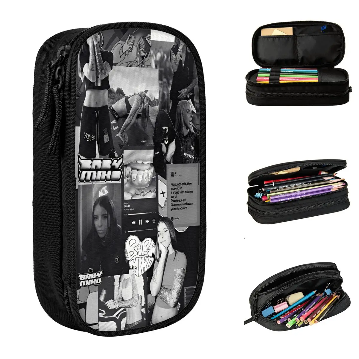 Jovem miko lápis casos criativo caneta titular saco meninas meninos grande armazenamento estudantes escola zíper lápis