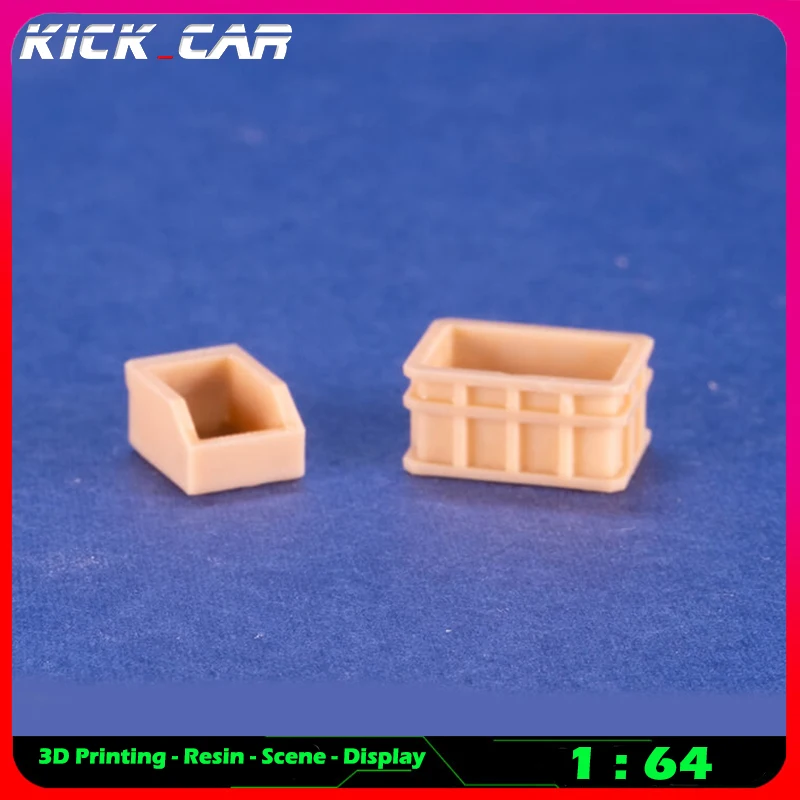 Kickcar 1/64収納ボックス2モデル車ジオラマ無着色樹脂ガレージシーン修理ツール装飾シミュレーションシーン玩具