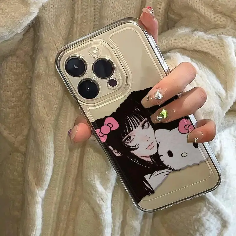 Anime Tomie Kawakamis Hello Kittys Phone Case For iPhone 16 15 14 13 12 11 Mini Pro Max X XR XSMax 6S 6 7 8 Plus SE20 Cover