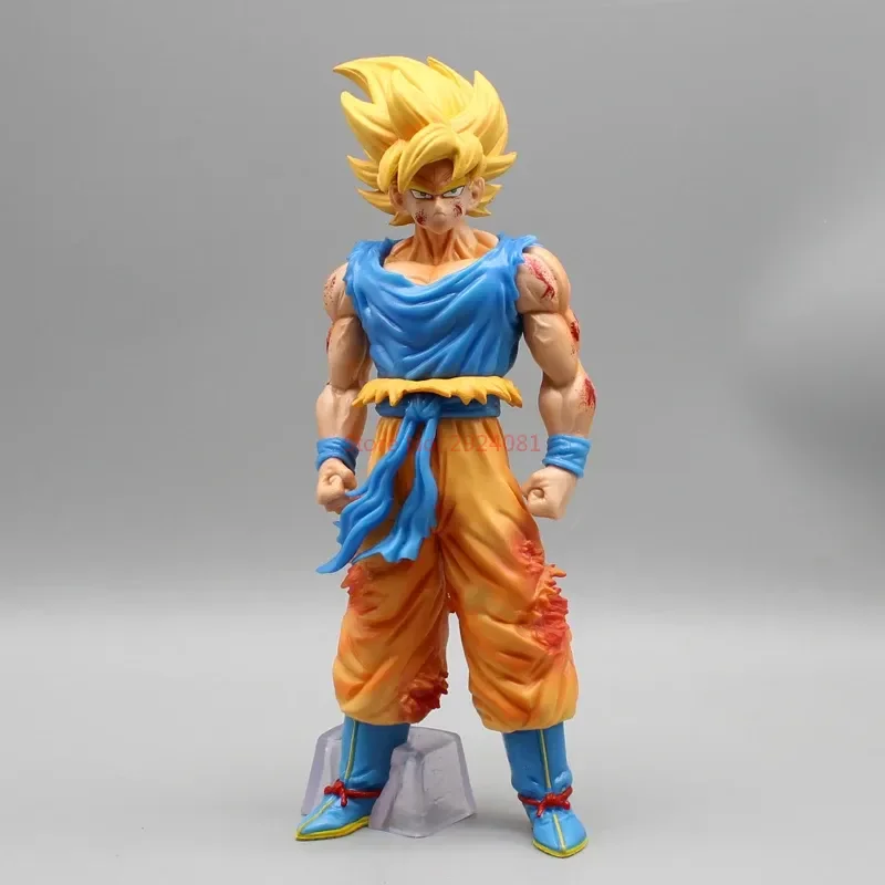 24cm Dragon Ball Anime Figure Kd Super Saiyan Action Figurine Battle Damage Goku Statue Model Collection Ornaments Toys Gift