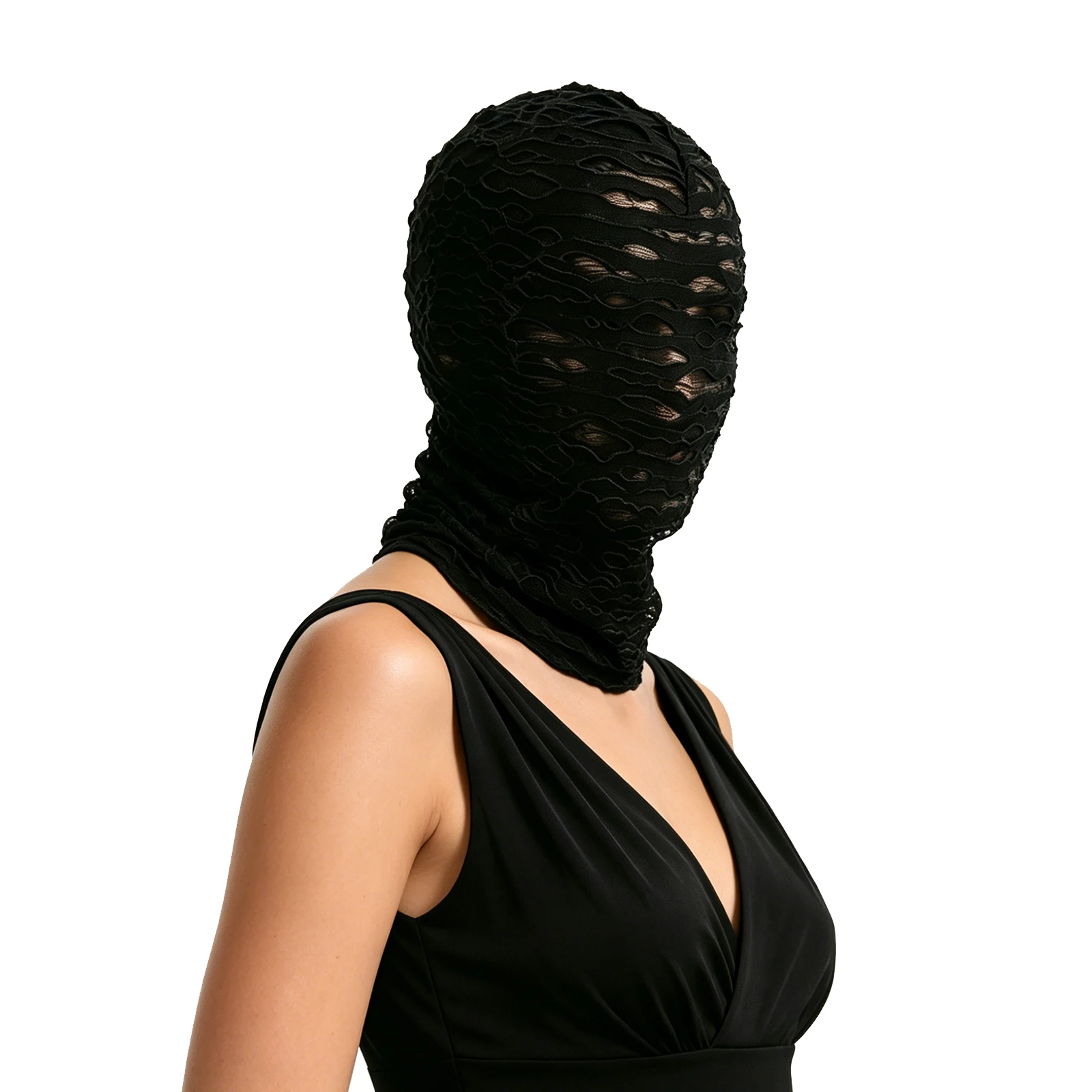 Damen Herren Balaclava Mütze Cosplay Kopfbedeckung Distressed Zerrissene Vollgesichtsmaske Party Halloween Festival Accessoires – Detail 12
