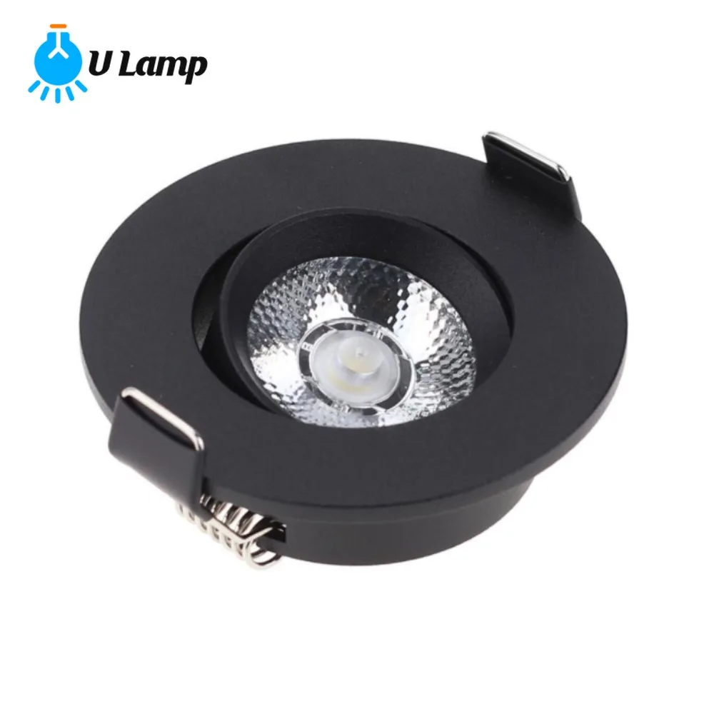 

Round Black White LedRecessed Spotlight 5W Cob Adjustable Angle for Home Office Store Shop Decoration Downlights