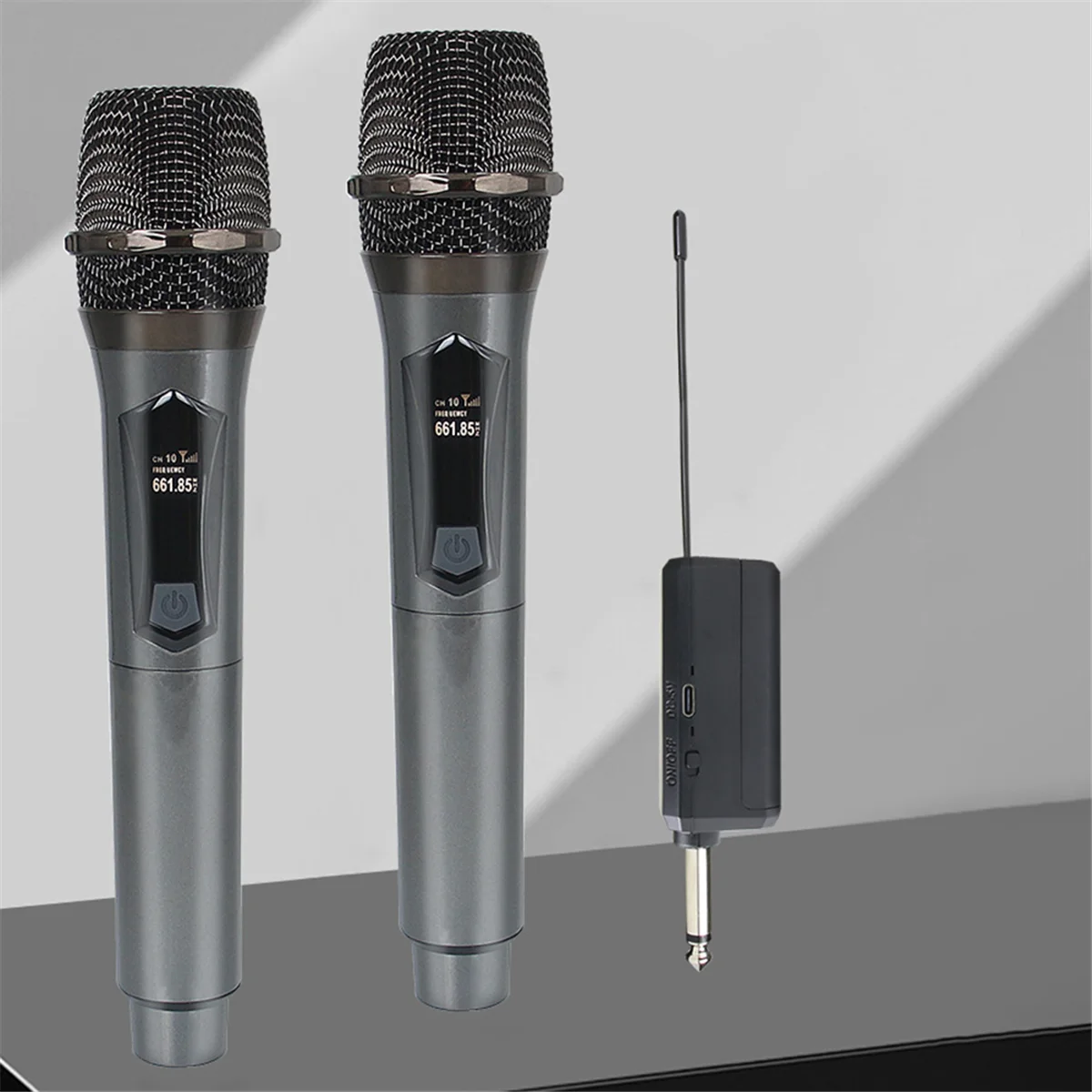 B34B-Wireless Microphone 2 Channels UHF Fixed Frequency Handheld Mic Micphone for Party Professional Show Meeting