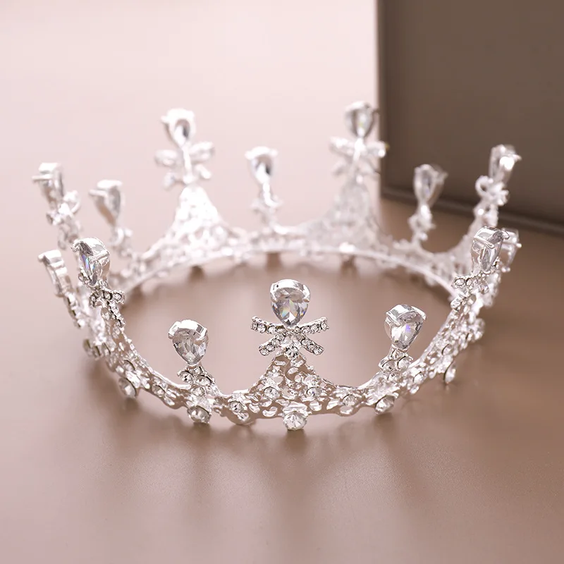 Luxury Crystal Round Crown Tiara Party Rhinestone Prom Diadem Crown Women Bridal Wedding Hair Accessories Jewelry Crown Tiara