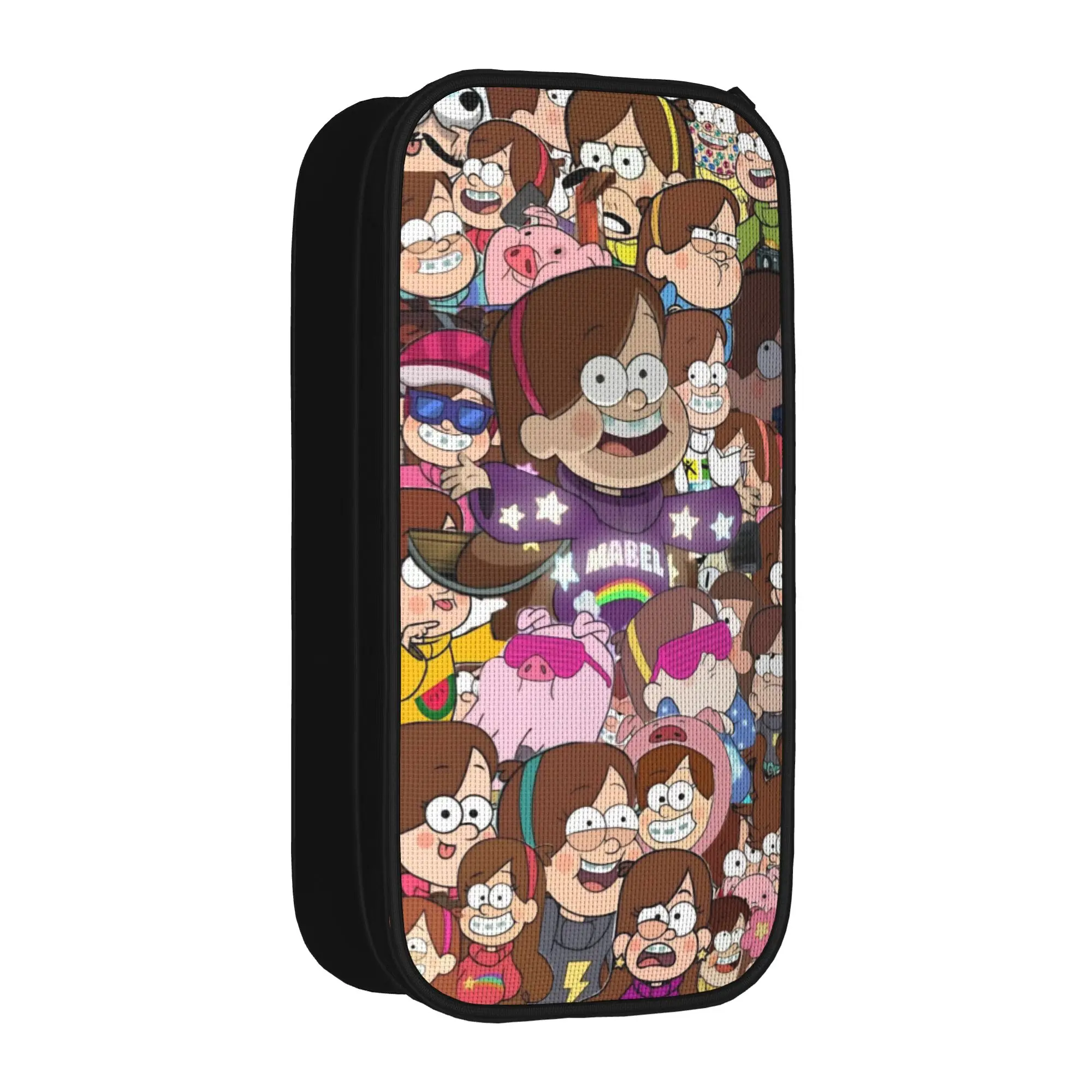 G-Gravity Falls Pen Box Double Layer Large Capacity Office Supplies  Pencil Case Stationery Suprise Gift