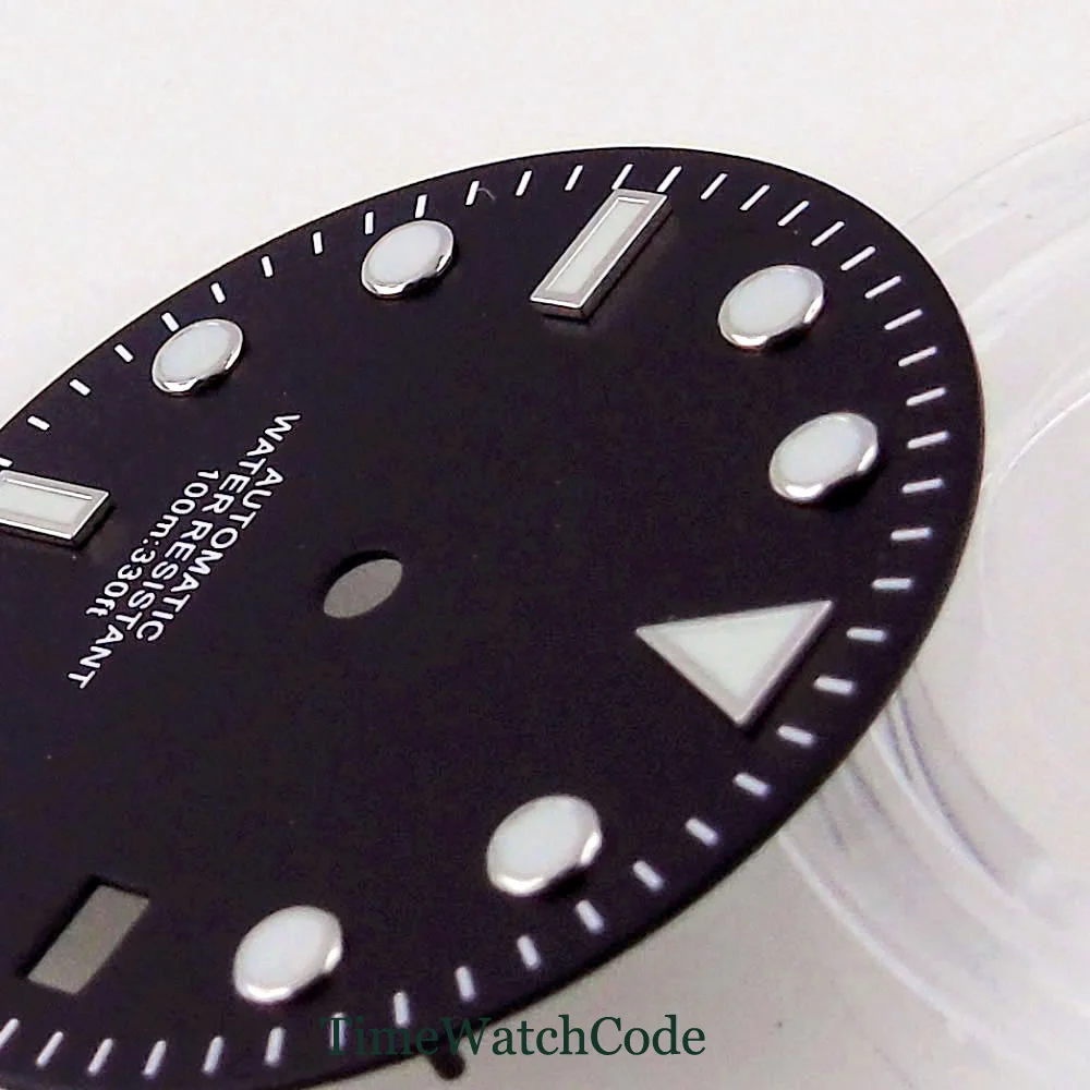 29mm Black Blue Green Watch Dial Hands Fit NH35 NH36 Miyota 8215 821A DG 2813 ETA 2824 2836 PT5000 ST2130 ST1612 Greenish-blue