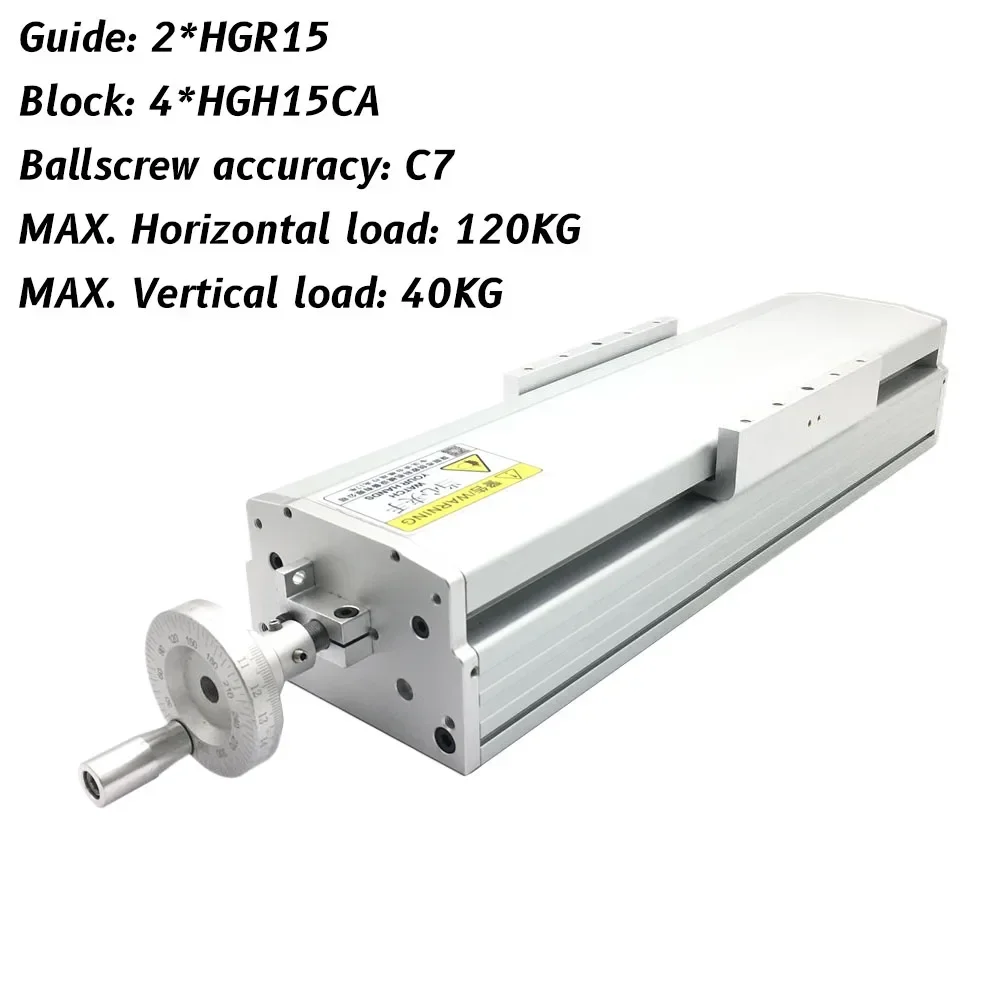 Imagem -02 - Mesa Deslizante de Alumínio Cnc com Tampa contra Poeira Estágio de Guia Linear Totalmente Fechado Eixo Xyz Módulo de Trilho Linear Manual com Display Digital Cnc