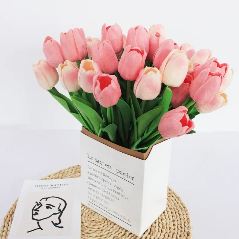 20 pezzi di tulipani artificiali fiori in schiuma PE tulipano di fiori finti per la festa della mamma, San Valentino, matrimonio, giardino,