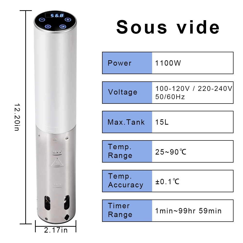 Appareil de Cuisine avec Réglage Intelligent de la Température, Mijoteuse en Surpoids pour Eau