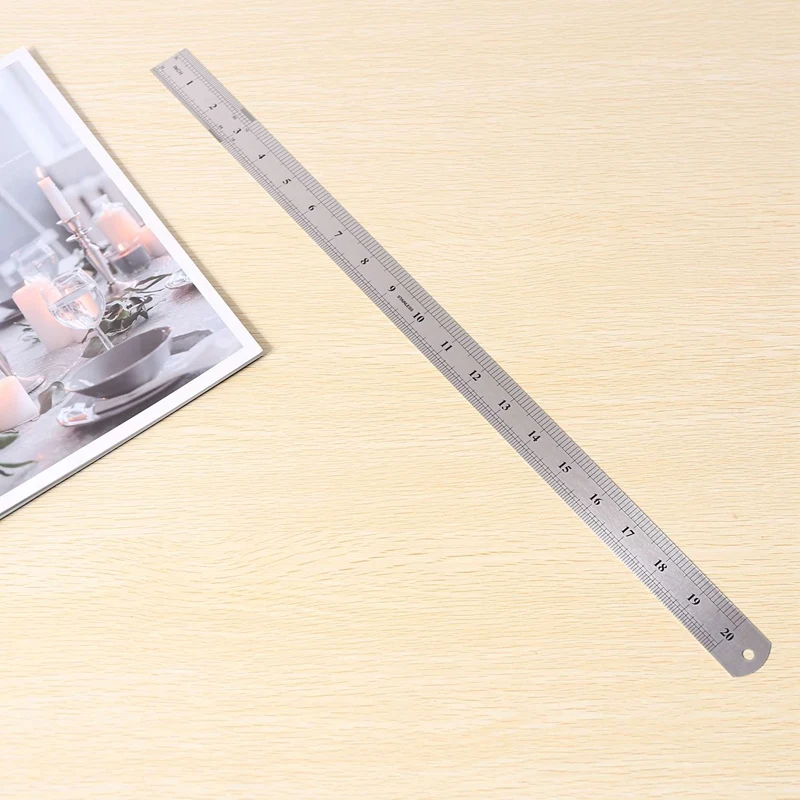 4X Groove Right Stainless Steel Metric Ruler 50 Cm Stainless Metric Ruler
