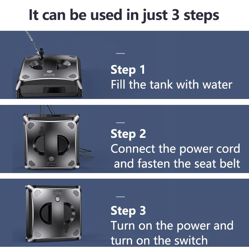 Robot rociador de agua ultrasónico de doble cara, aspirador robótico de limpieza de vidrio para ventanas en existencias