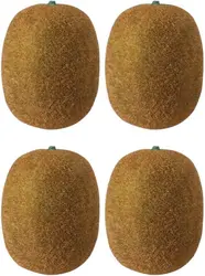 4 Pcs Artificial Fruits Plastic Fake Fruit Kiwi Simulation Fruit Model for Home Kitchen Party Photoshoot Decoration Brown