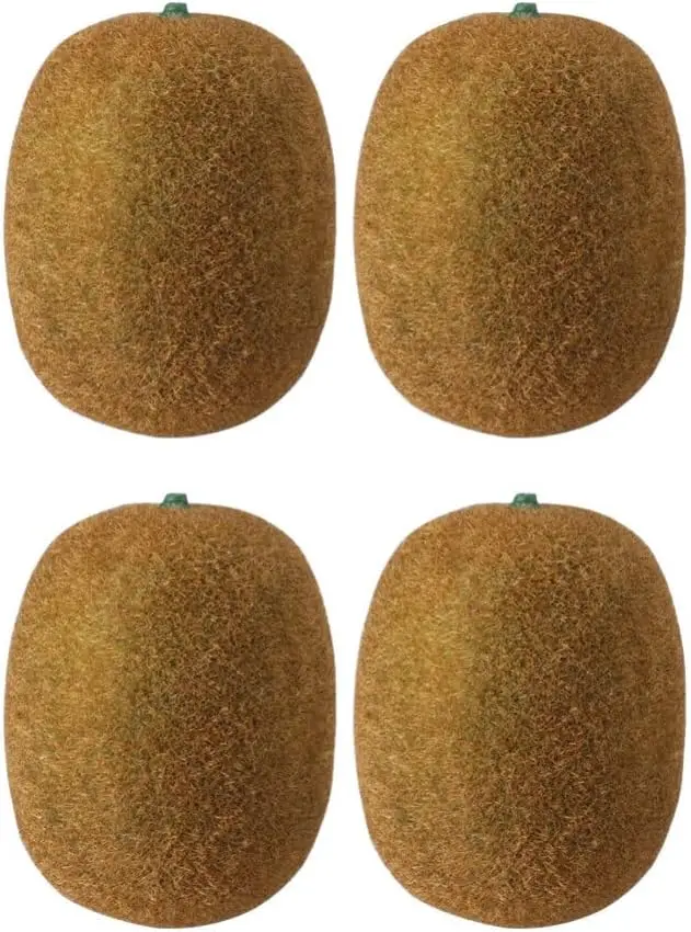 4 Pcs Artificial Fruits Plastic Fake Fruit Kiwi Simulation Fruit Model for Home Kitchen Party Photoshoot Decoration Brown