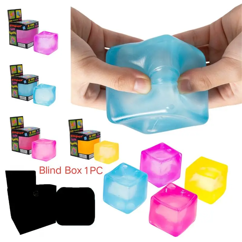 

Schylling Cube & Ice Cube Squishy Fidget Toys Blind Box Stress Relief Squeeze Ball for ADHD Anxiety Relaxation