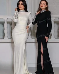 Wykwintne suknie wieczorowe z wysokim dekoltem Eleganckie suknie wieczorowe z długim rękawem i rozcięciem z boku Suknie wieczorowe Formalne فساتين 미פרי Dostosuj