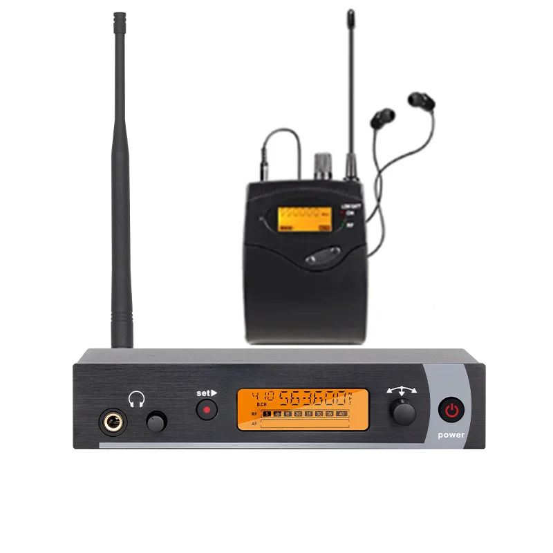 Wireless in-ear monitoring system EM300 UHF mono single channel frequency can be selected by singers, stage performers and DJs