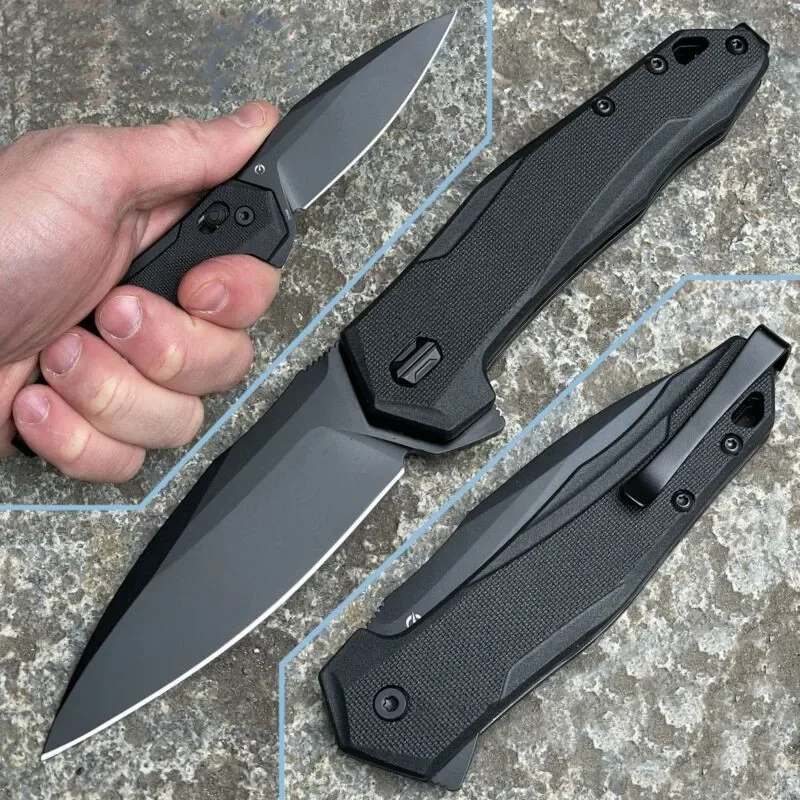 

2041 Monitor Flipper Pocket Folding Knife D2 Spear Point Blade Glass-Reinforced Nylon Handles Outdoor Camping Tactical EDC Tool