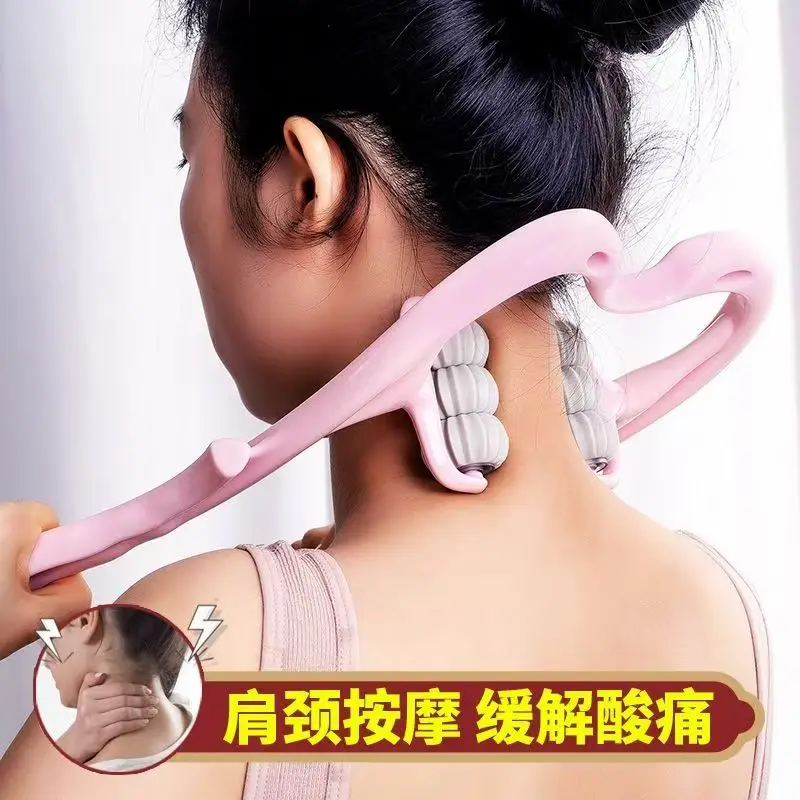 

Manual Cervical Massager with Neck Clip & Roller - Shoulder/Neck/Waist Unclogging, Adjustable Strength