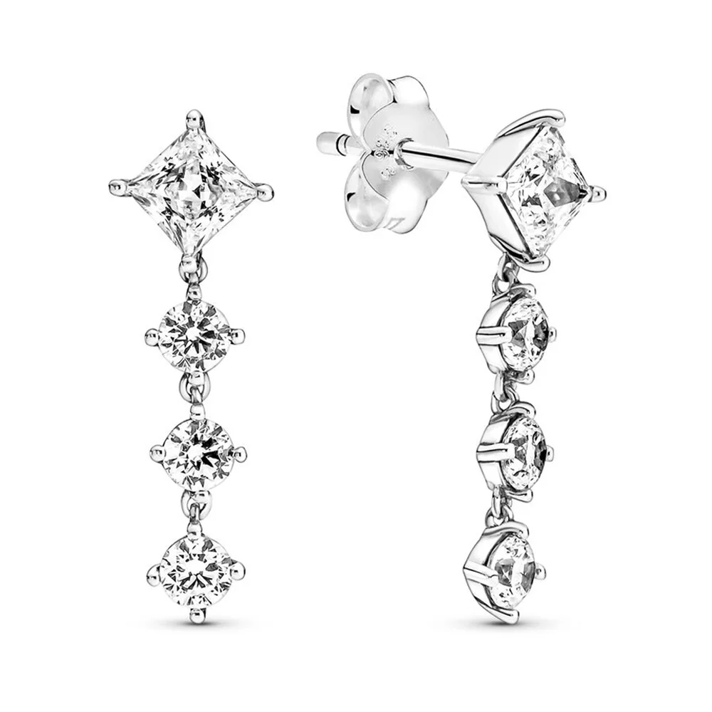 925 Sterling Silver Tour Paris Eiffel Tower Hamsa Hand Moments Halo Heart Fashion Drop Hoop Earrings For Women Gift DIY Jewelry