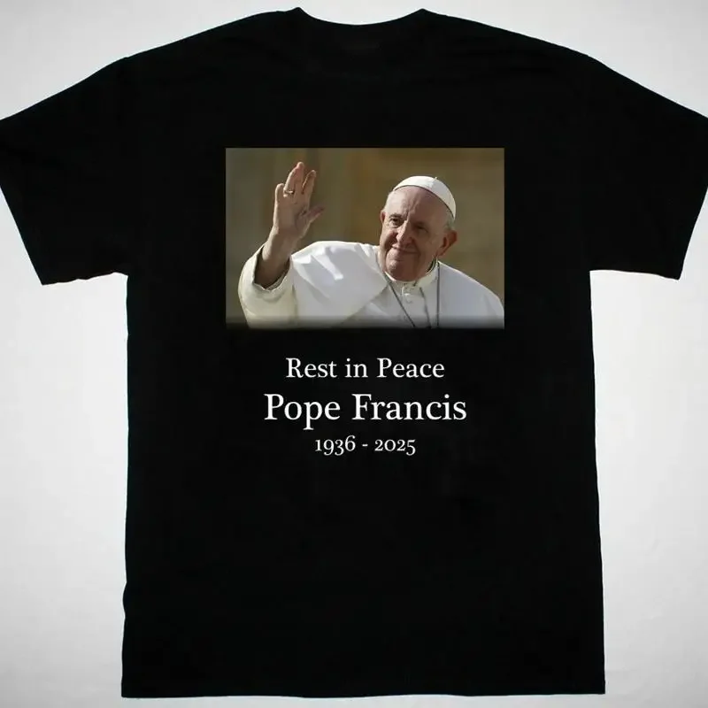Memory Pope Francis Black Trend T Shirt Short Sleeve All Sizes