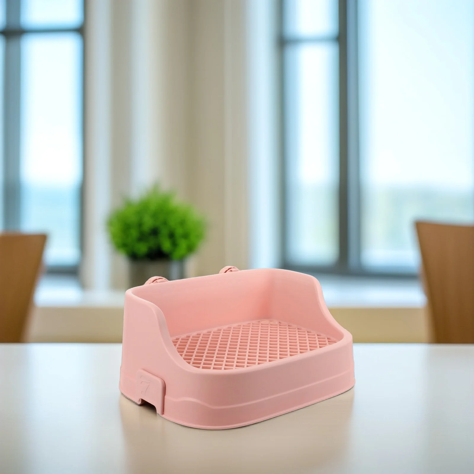 

Large Rabbit Litter Box Bunny Potty Trainer Square Plastic Pet Toilet Grid Design Leak Proof For Guinea Pig Hamster