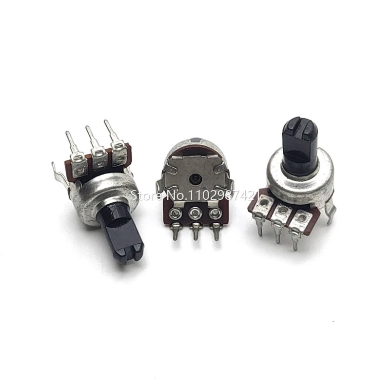 5 Piece R1212 Type Single B2K B5K B10K B50K B100K B330K B500K Power Amplifier Audio Volume Potentiometer Half Shaft 10MM