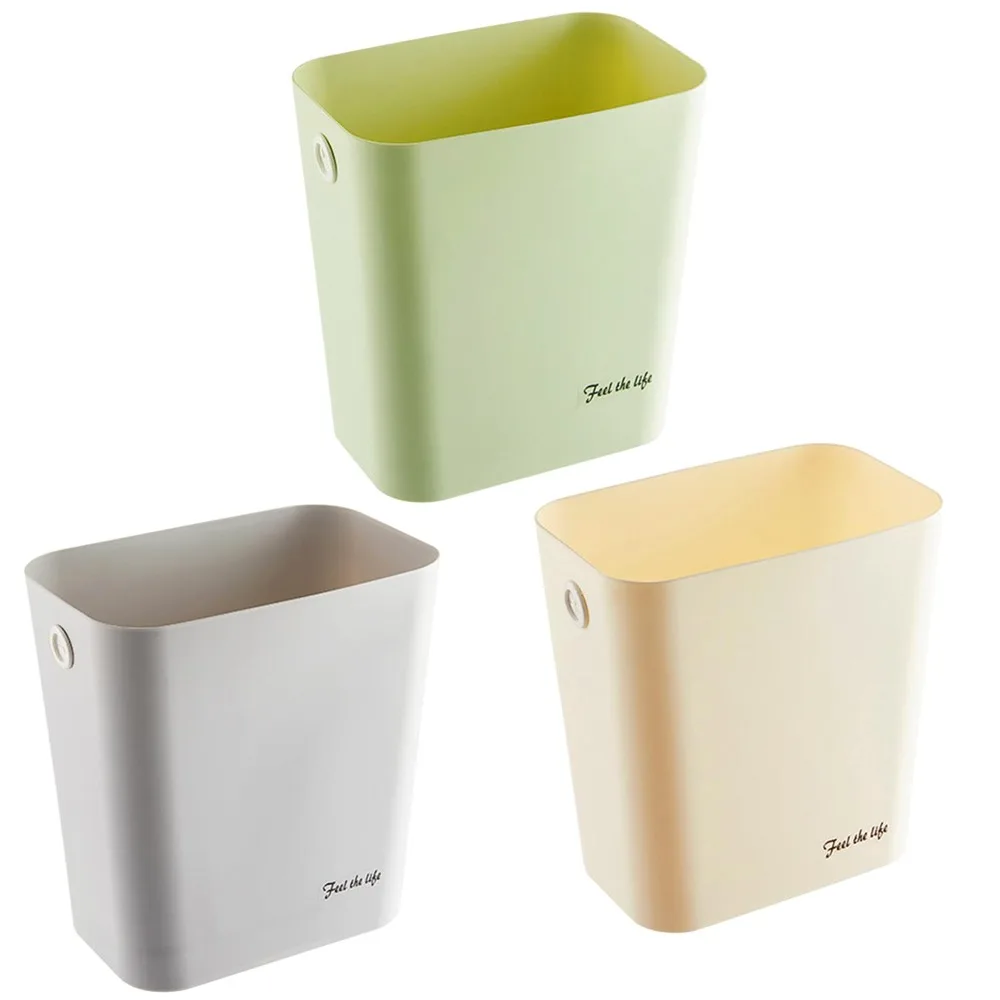 

Rectanglar Small Trash Can 3 Pack, 3 Gallon/12 L Office Garbage Can Wastebasket, for Bedroom, Bathroom, Dorm, Kitchen, Under