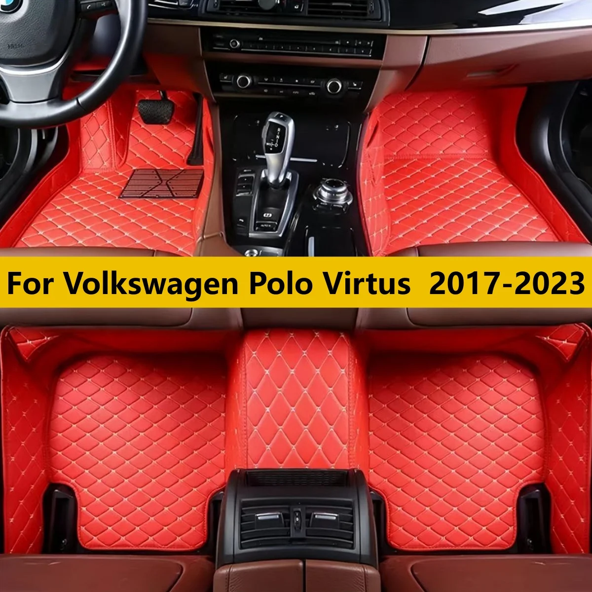 

Custom Car floor Mats Fit For Volkswagen Polo Virtus 2017 2018 2019 2020 2021 2022 2023 Auto Carpets Foot Coche Accessories