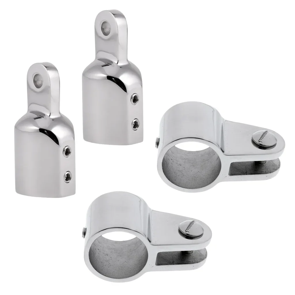 

2 шт. 22 мм/0,87 дюйма, верхняя крышка с проушиной для лодки Bimini + 2 шт., направляющая для зажима, нержавеющая сталь 316 для яхт, аксессуары для лодок, морские аксессуары