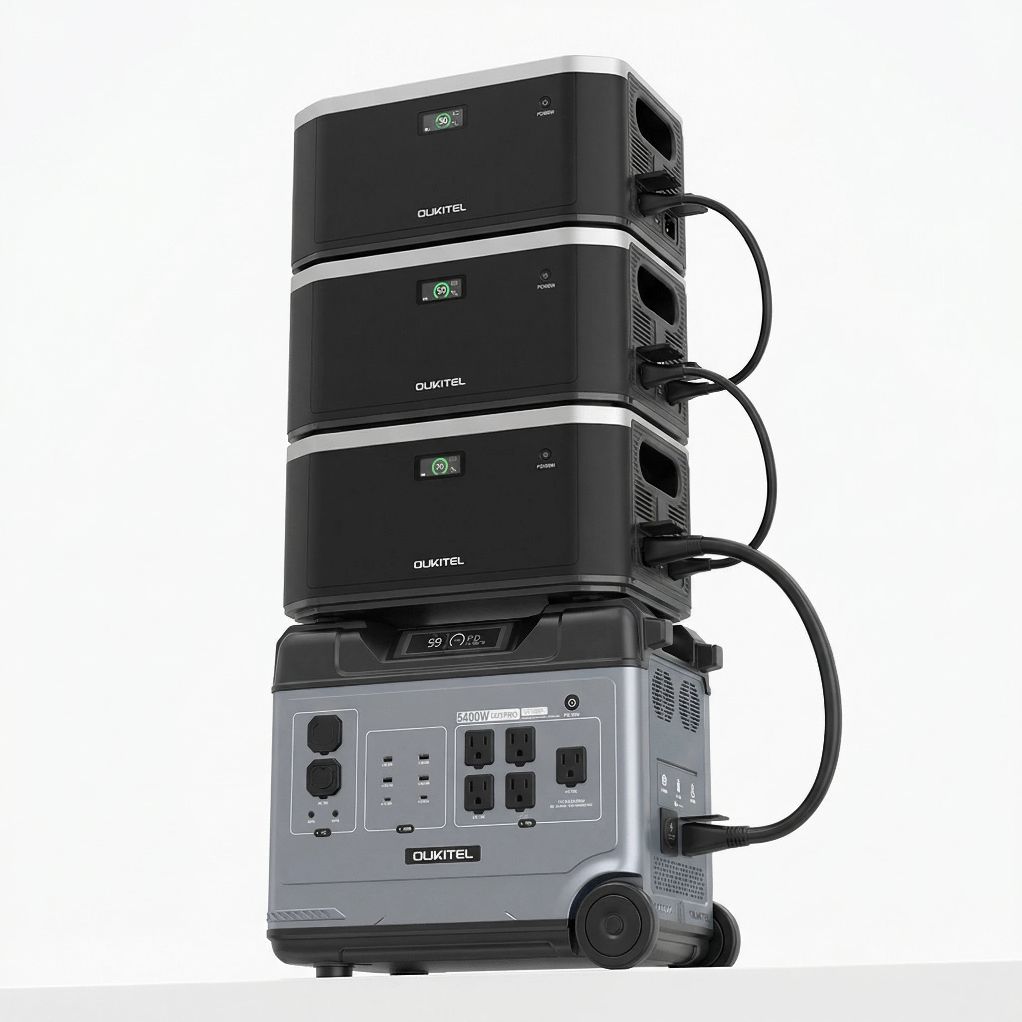 

✗For 5000W/6000W 5120Wh Dual VoltagePower Station Expandable with 7*2048Wh Additional Batteries for Home Backup Solar Generator%