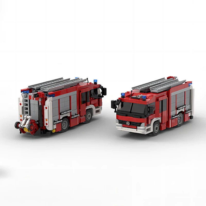 1019PCS MOC City Fire Truck Building Blocks Set Transport Vehicle Rescue Tower Ladder Model Bricks Assembly Toys Kid Boy Gift