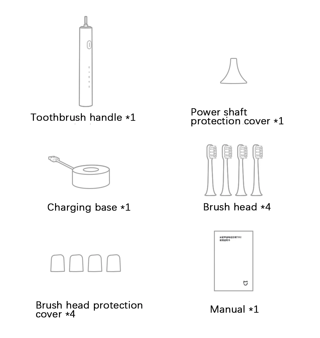 MIJIA T302 Electric Sonic Toothbrush USB Charge Rechargeable For Adult Waterproof Electronic Whitening Teeth Tooth Brush