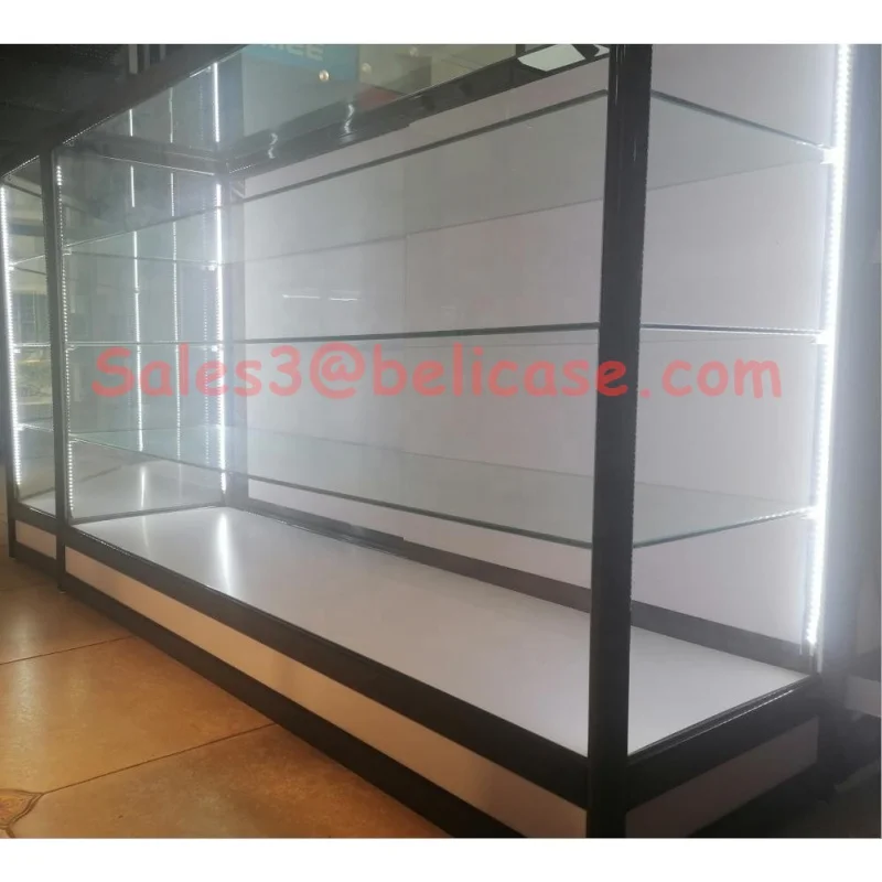 custom，Lockable 48 inch Smoke Shop Counter Dismantled Small Glass Display Showcase Tempered Glass Display Cabinet