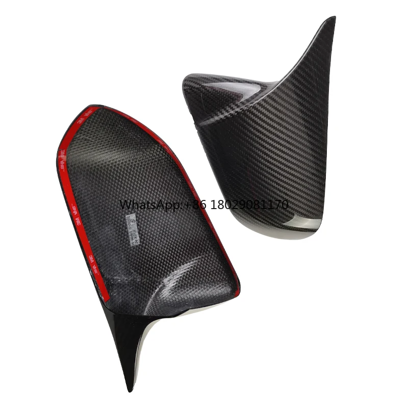 Capuchon de rétroviseur en fibre de carbone pour Ford Mustang, accessoires de klaxon, rétroviseur latéral GT350, GTCoupe, produit extérieur de voiture, pièces automobiles