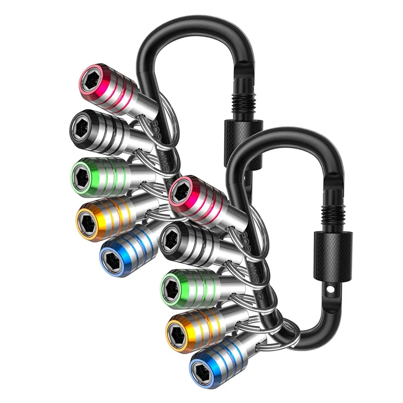 Bit Holder Bit Holder Keychain 10Pcs 1/4 Hex Shank Impact Drill Bit Keychain Quick Change Connect Holder Drill Screw Adapter