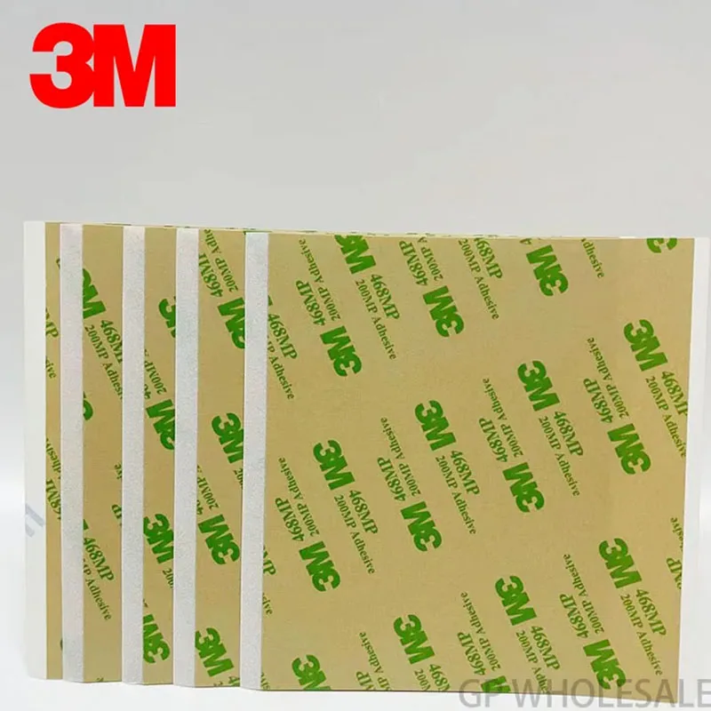 

5x 120mm*100mm 3M 468MP 200MP Double Sided Adhesive Sticker for Keyboard Rubber, Foam Phone Panel Screen Repair,Hi-Temp. Resist