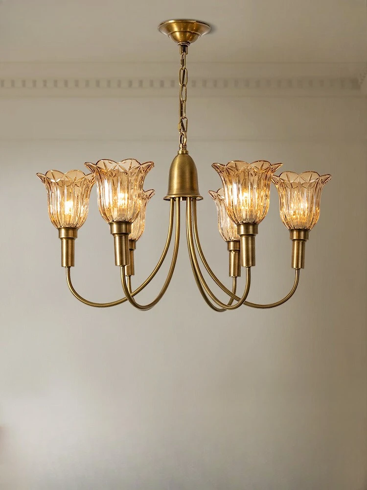 

All copper bedroom lamp simple light luxury villa new creative atmosphere retro study restaurant lamp