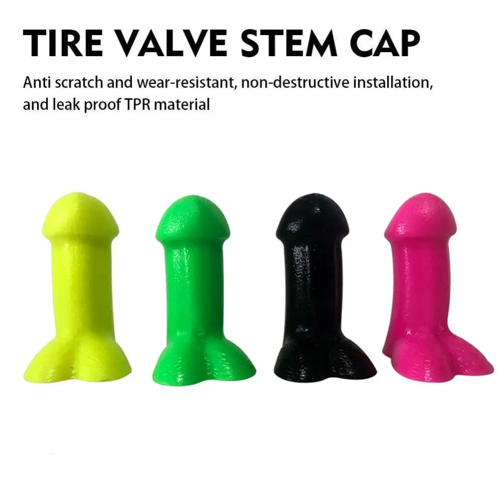 4 Pcs Funny Valve Stem Caps Dust-Proof Valve Caps Funny Prank-Gag Novelty Spoof Tire Caps for Vehicles and Motorcycles