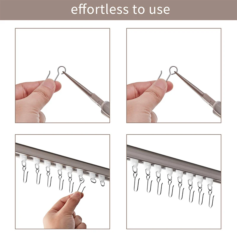 50pcs Metal Curtain Track Hooks S Shaped Stainless Ceiling Curtain Shower Curtain Decoration Hooks