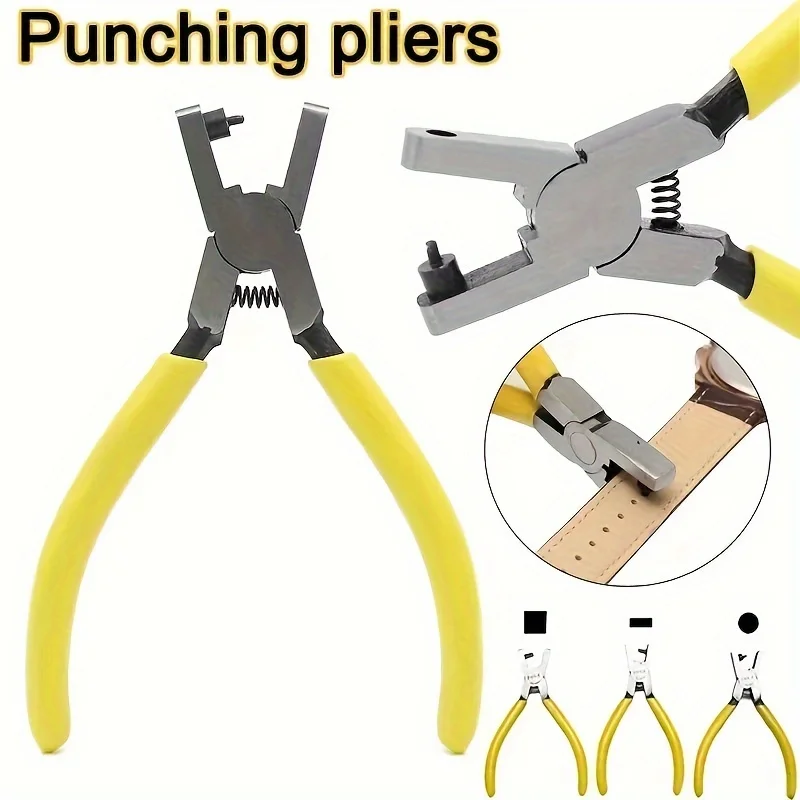 

Universal 2.0mm Leather Hole Punch Plier - Effortless Belt Dog Collar Shoe Craft Project Repair Tool - Suitable for Thin Straps