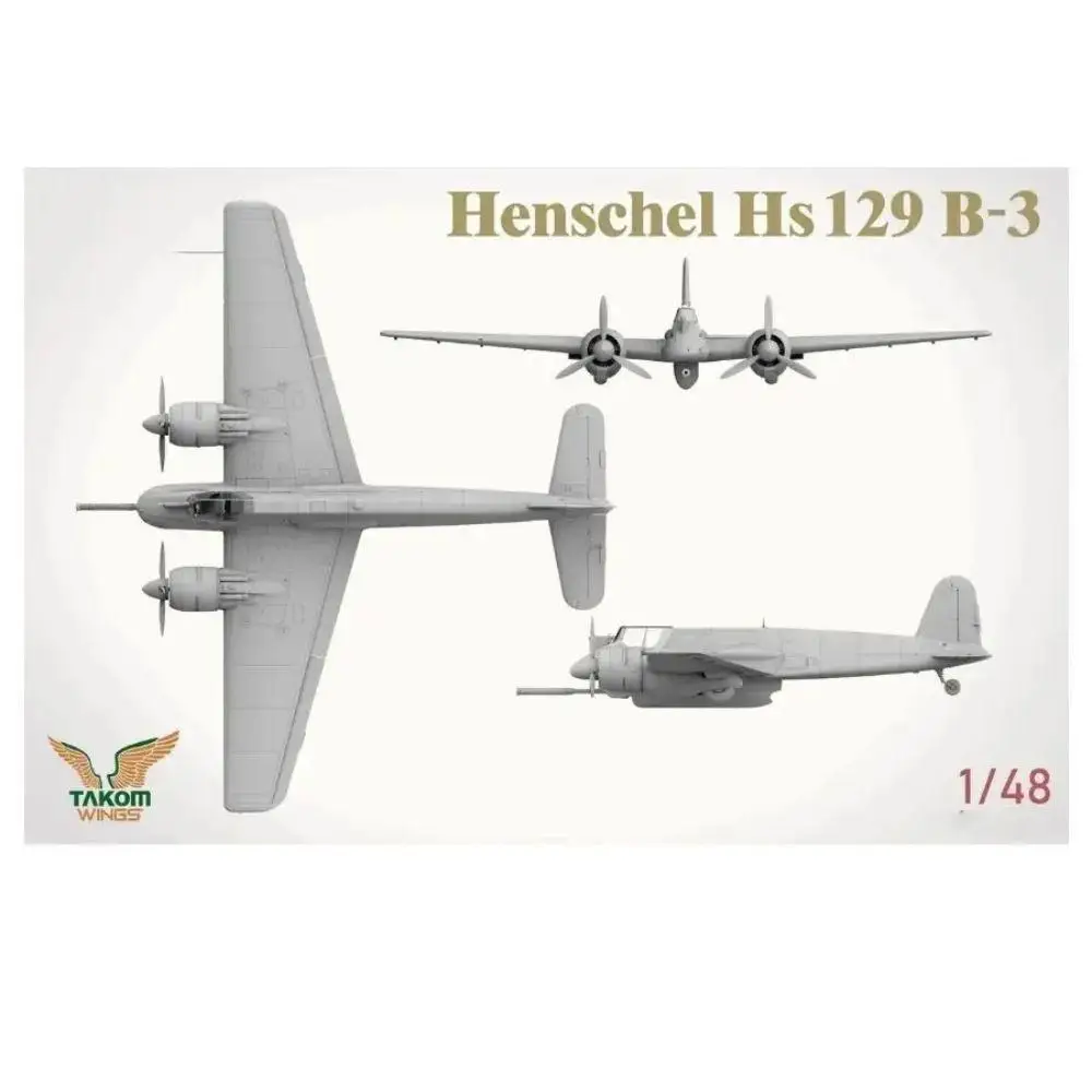 TAKOM 48002 1/48 مقياس Henschel Hs129B-3 مع مجموعات نماذج طائرات الهجوم الداخلي