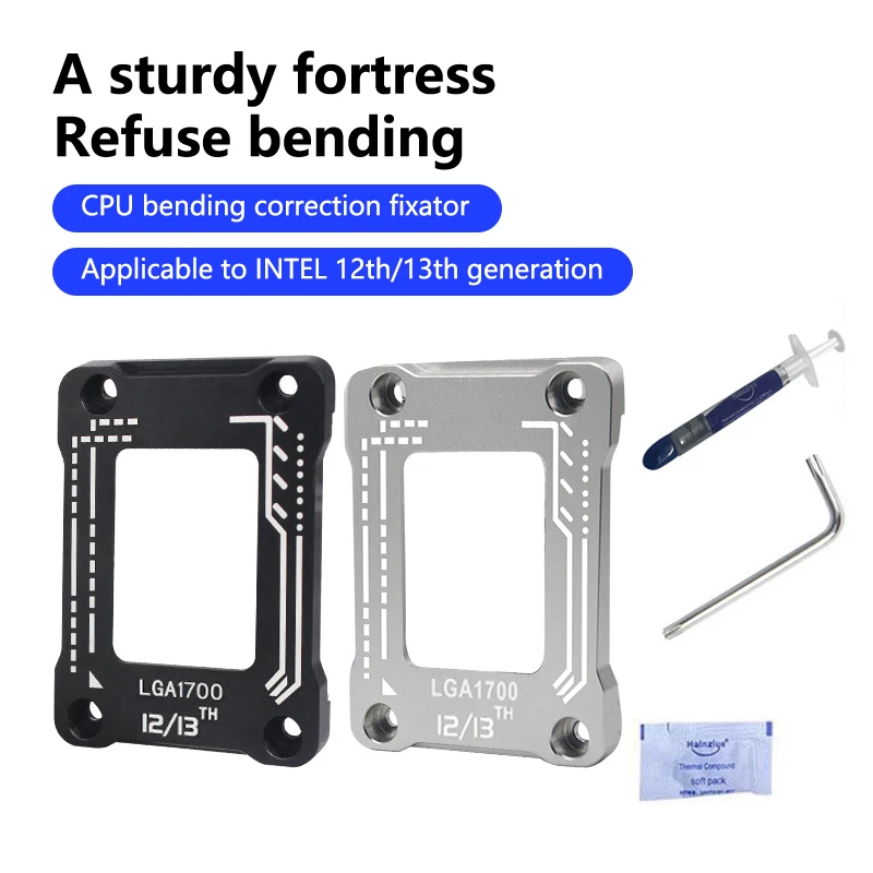 LGA1700 Socket CPU Frame Aluminum Alloy Contact Frames LGA 1700 Kit Heavy Duty Contact Frames CPU Bending Correction Bracket