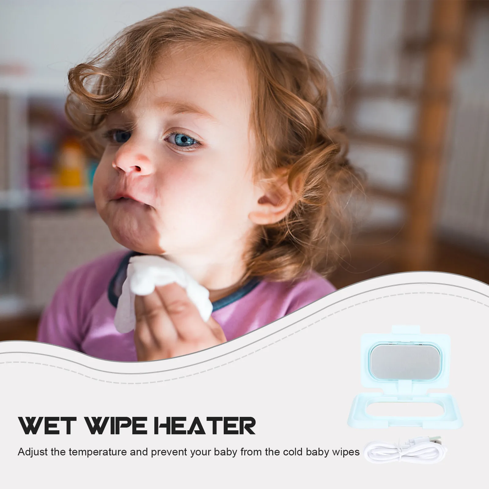 

1Pcs Baby Wipe Warmer Wet Tissue Heater for Sensitive Skin Fast Warm Wipes Night Diaper Changes Portable ABS