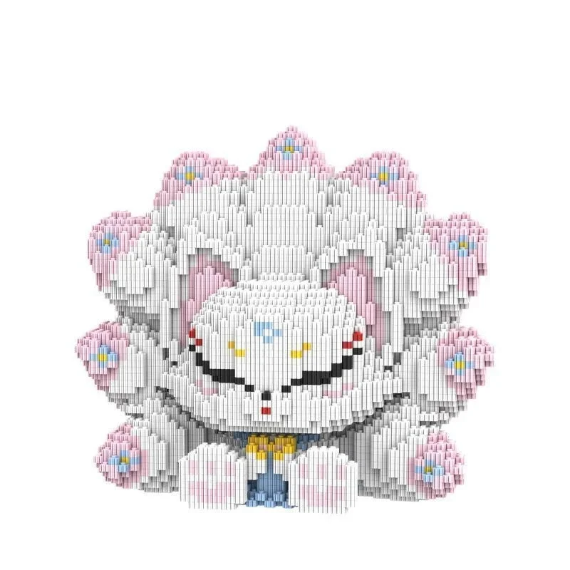 25 cm DIY Negen-Staart Vos Bouwstenen Speelgoed Leuke Puzzel Diermodel Met Micro Bakstenen Voor Kinderen meisjes Verjaardagscadeau Decor