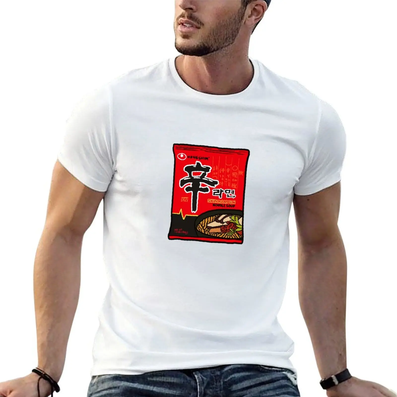 Camiseta coreana SHIN RAMEN, camisetas para hombre, camisetas para hombre, camiseta de marca de lujo de alta calidad