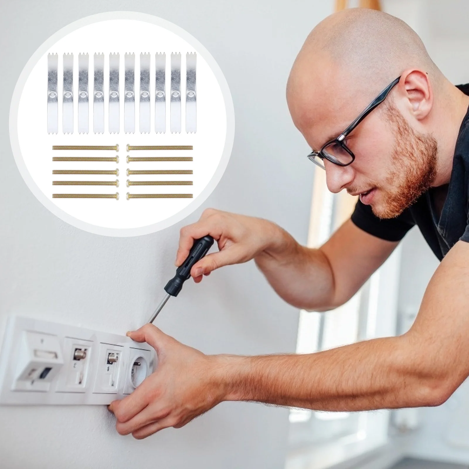 

20pcs 86 Type Socket Repair Tool Galvanized Iron Fixing Device For Wall Outlet Box Support Rod Electrical Junction Box Repair