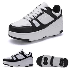 Paten ayakkabı çocuklar çocuk rahat spor oyuncak hediye erkek 4 tekerlekler Sneakers kız çizmeler Ultra hafif Rollerskate size29-40