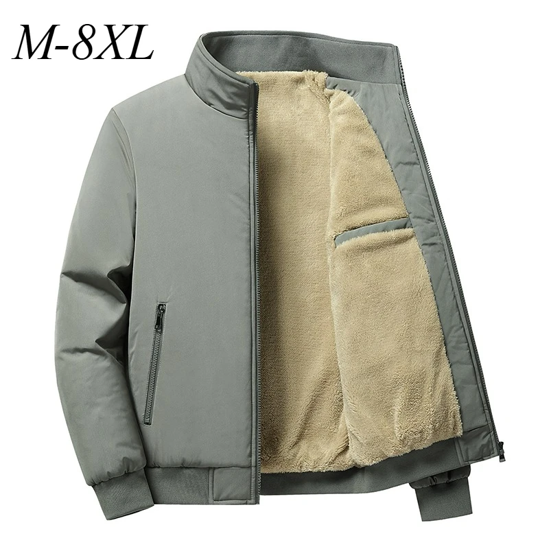 

Luxury Men Jacket Fleece Lined Business Casual Lightweight Warm Parka 2026 Stand Collar Soft Comfort Cold Resistant Winter Coat
