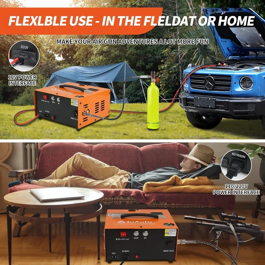 ضاغط هواء PCP مطور مع زر واحد للبدء ووظيفة التوقف التلقائي تصميم محمول لارتفاع 4500 رطل لكل بوصة مربعة 30 ميجا باسكال #4